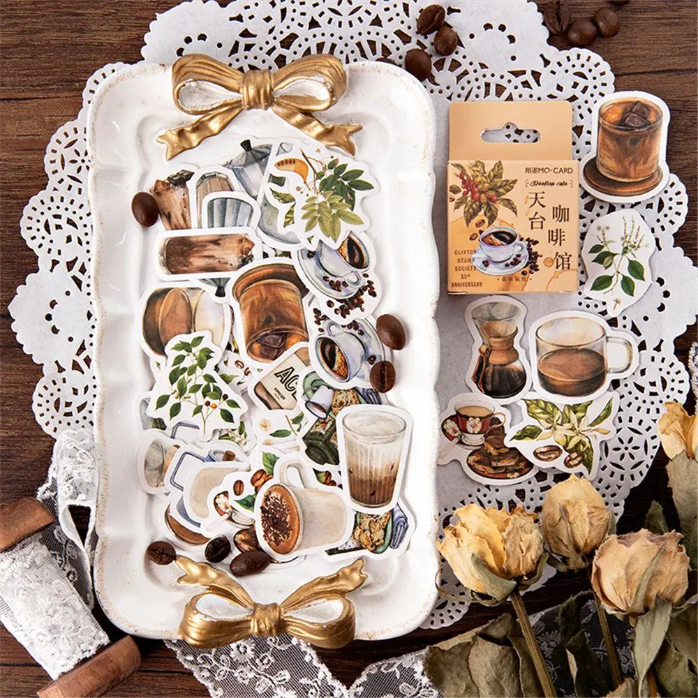 46pcs/box Vintage Coffee Shop Stickers DIY Scrapbooking Phone Sticker Self Adhesive Sealing Labels Index Paper Kawaii Stationery
46pcs/box Vintage Coffee Shop Stickers DIY Scrapbooking Phone Sticker Self Adhesive Sealing Labels Index Paper Kawaii Stationery