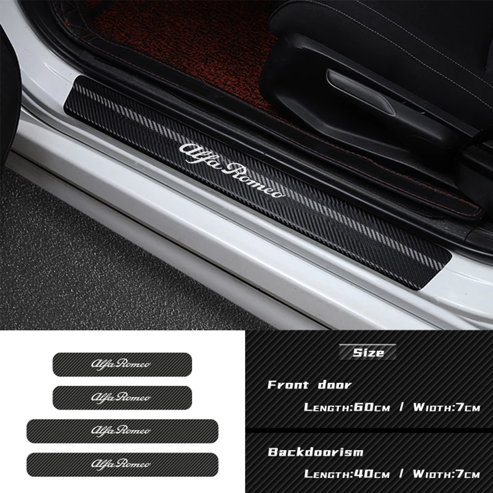 4Pcs Car Accessories Carbon Fiber Door Threshold Stickers Decoration Badge for Alfa Romeo 159 147 156 giulietta 147 Car Styling
4Pcs Car Accessories Carbon Fiber Door Threshold Stickers Decoration Badge for Alfa Romeo 159 147 156 giulietta 147 Car Styling