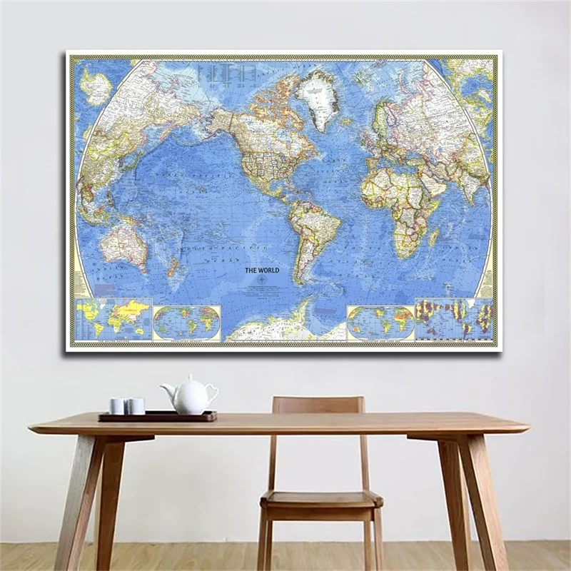 150*100cm 1965 World Map Non Woven Cloth Map of The World Posters and Prints Horizontal Wall Paper Office School Home Supplies
150*100cm 1965 World Map Non Woven Cloth Map of The World Posters and Prints Horizontal Wall Paper Office School Home Supplies