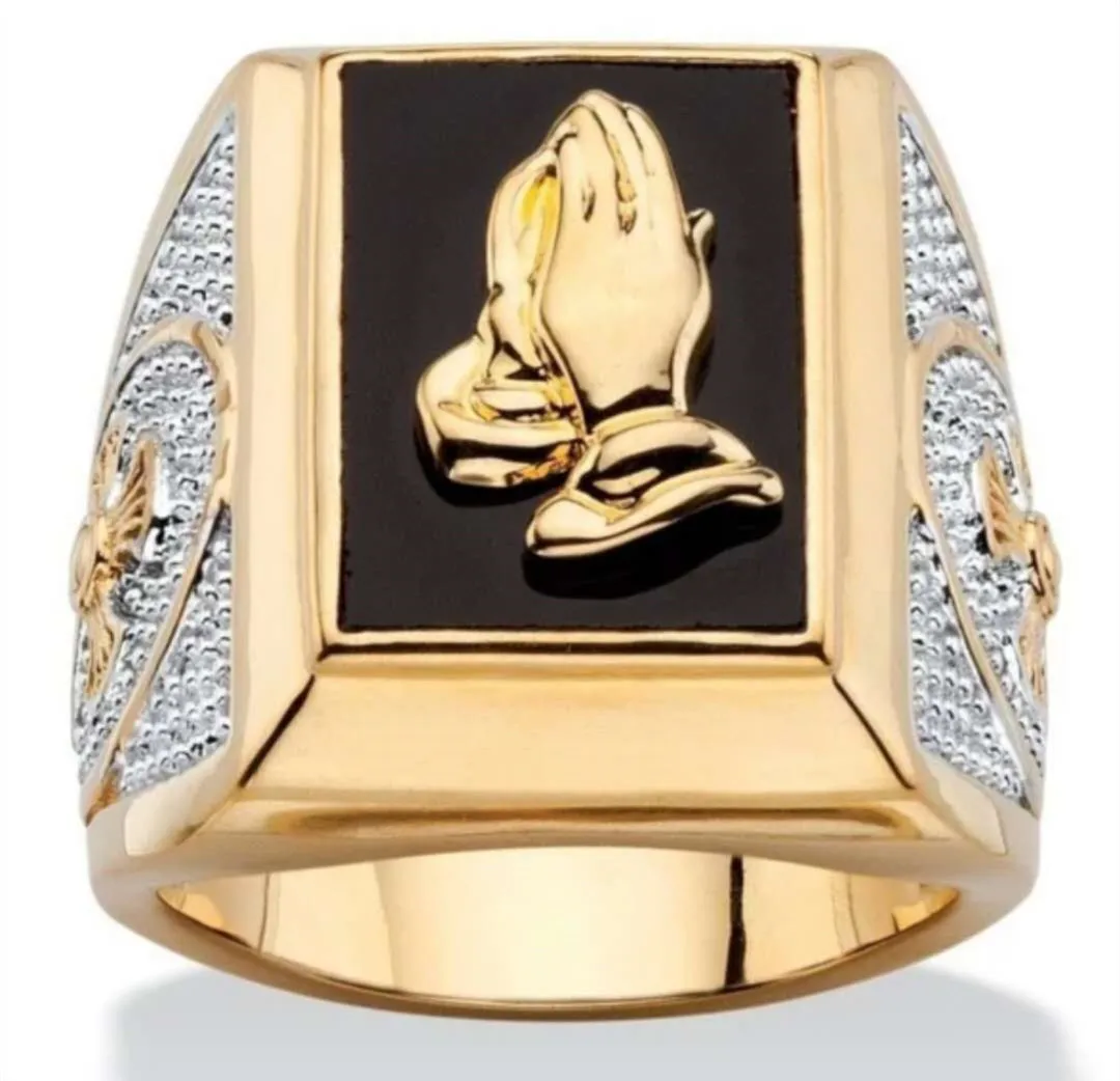 Punkboy Elegant Men's Ring Gold Full Blessing Hand Gold Ring Fashion Temperament Men's Birthday Jewelry Gift Hot
Punkboy Elegant Men's Ring Gold Full Blessing Hand Gold Ring Fashion Temperament Men's Birthday Jewelry Gift Hot
