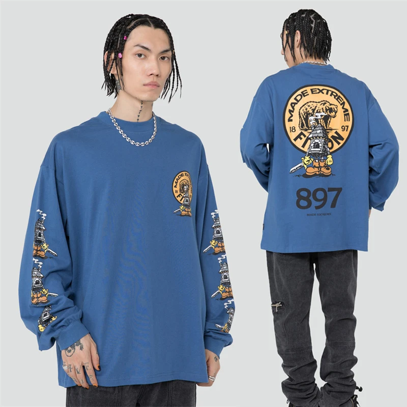 Mens Chimney Printed Retro T shirts Male O-neck Long Sleeve T-shirt Couple Tee Unisex Oversized 100%Cotton HipHop Loose Pullover
Mens Chimney Printed Retro T shirts Male O-neck Long Sleeve T-shirt Couple Tee Unisex Oversized 100%Cotton HipHop Loose Pullover
