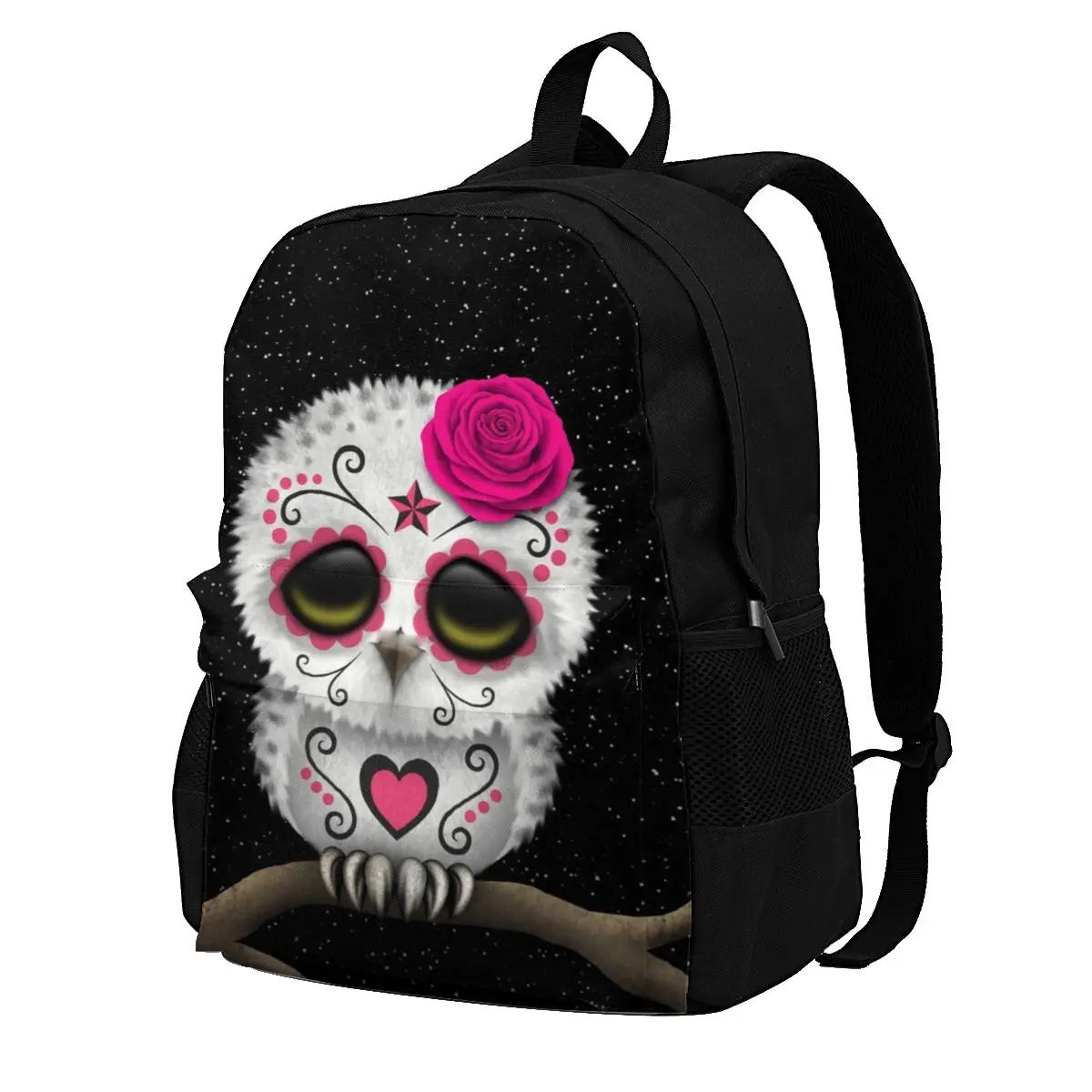 Cute Pink Day Of The Dead Sugar Skull Owl Backpacks Mexican Skull Animal Pattern Universal Polyester Backpack Running Male Bags
Cute Pink Day Of The Dead Sugar Skull Owl Backpacks Mexican Skull Animal Pattern Universal Polyester Backpack Running Male Bags