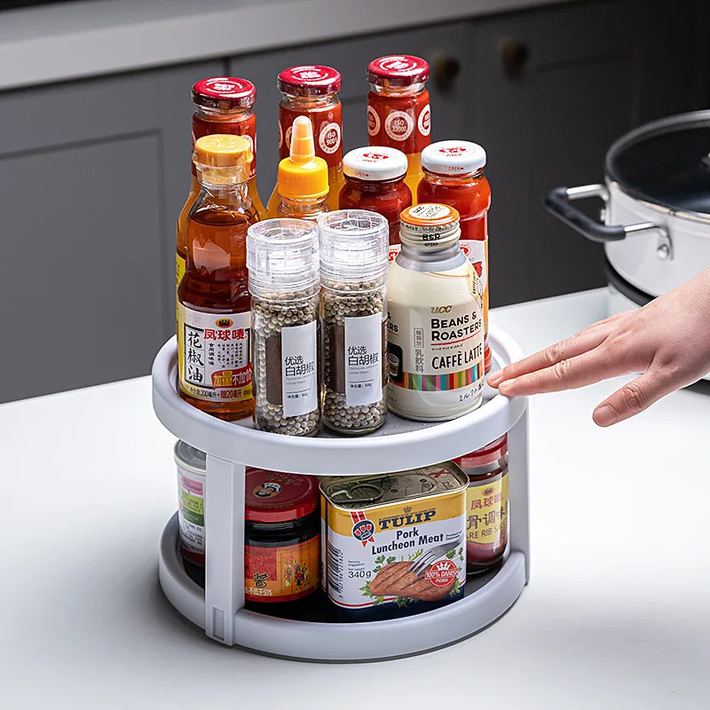 Multi-functional 360-degree Rotary Flavor Rack Kitchen Seasoning Bottle Fruit Tray Finishing Rack Double
Multi-functional 360-degree Rotary Flavor Rack Kitchen Seasoning Bottle Fruit Tray Finishing Rack Double
