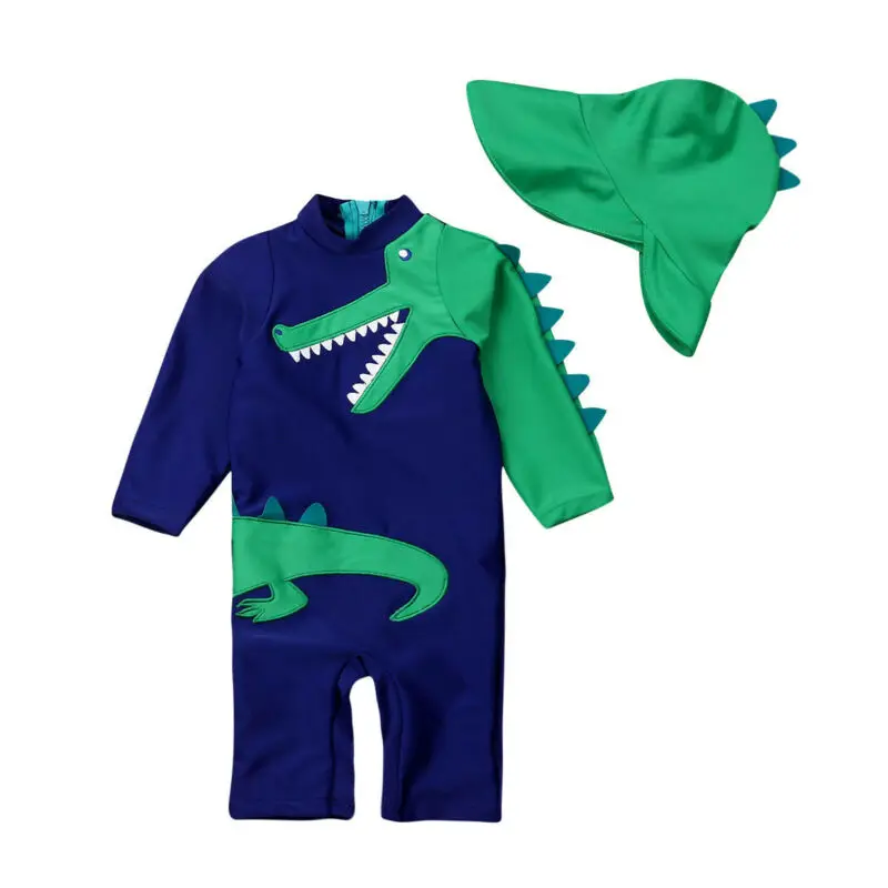 2020 детский летний пляжный купальник с динозавром для маленьких мальчиков
