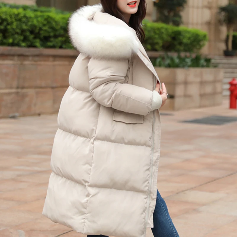 2019 New fashion Plus size Warm Thicken Long Down cotton Jacket Women Fur Collar Hooded coat Female
2019 New fashion Plus size Warm Thicken Long Down cotton Jacket Women Fur Collar Hooded coat Female