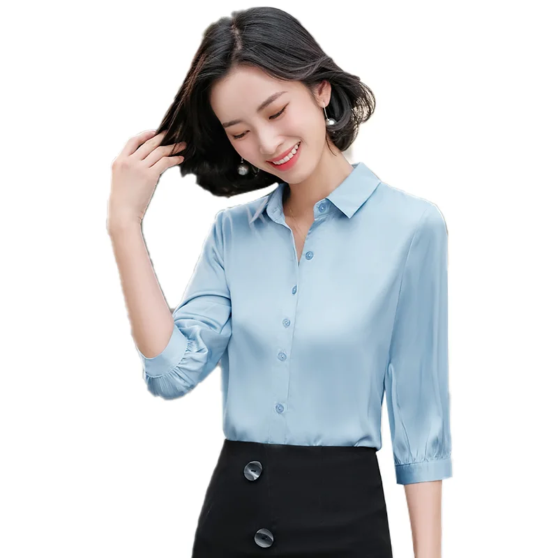 Acetate Satin Shirt for Women 2021 New Spring and Summer Tops Fashion Design Square Collar Half Sleeve Professional Chiffon
Acetate Satin Shirt for Women 2021 New Spring and Summer Tops Fashion Design Square Collar Half Sleeve Professional Chiffon