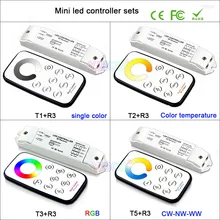 Bincolor Mini RGB LED Strip Controller CCT/dimming Light dimmer Receiver & RF remote single color lamp tape Switch DC 12V 24V
