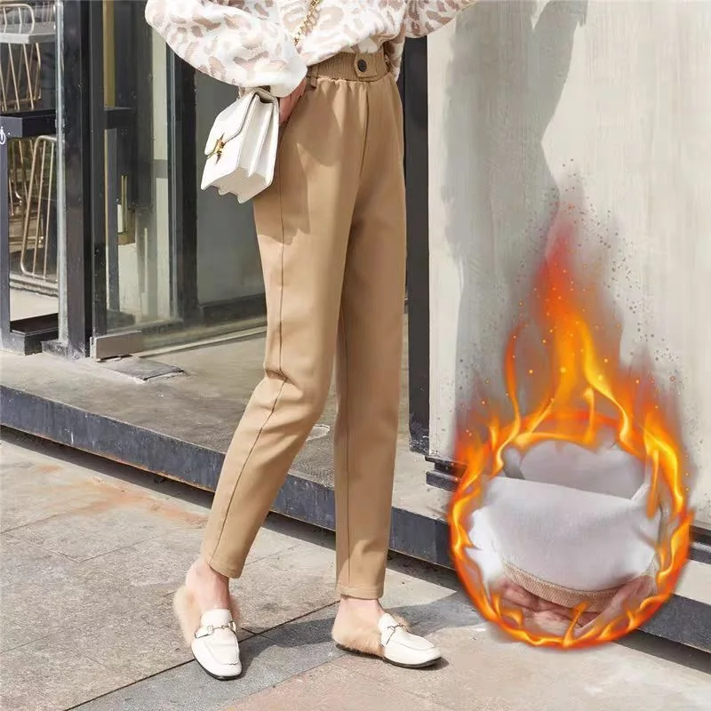 loose Spring Autumn 2021 New Women's Korean slim Harem pants Plus Size Nine pants 3XL Beige High waist Casual Pants Women
loose Spring Autumn 2021 New Women's Korean slim Harem pants Plus Size Nine pants 3XL Beige High waist Casual Pants Women