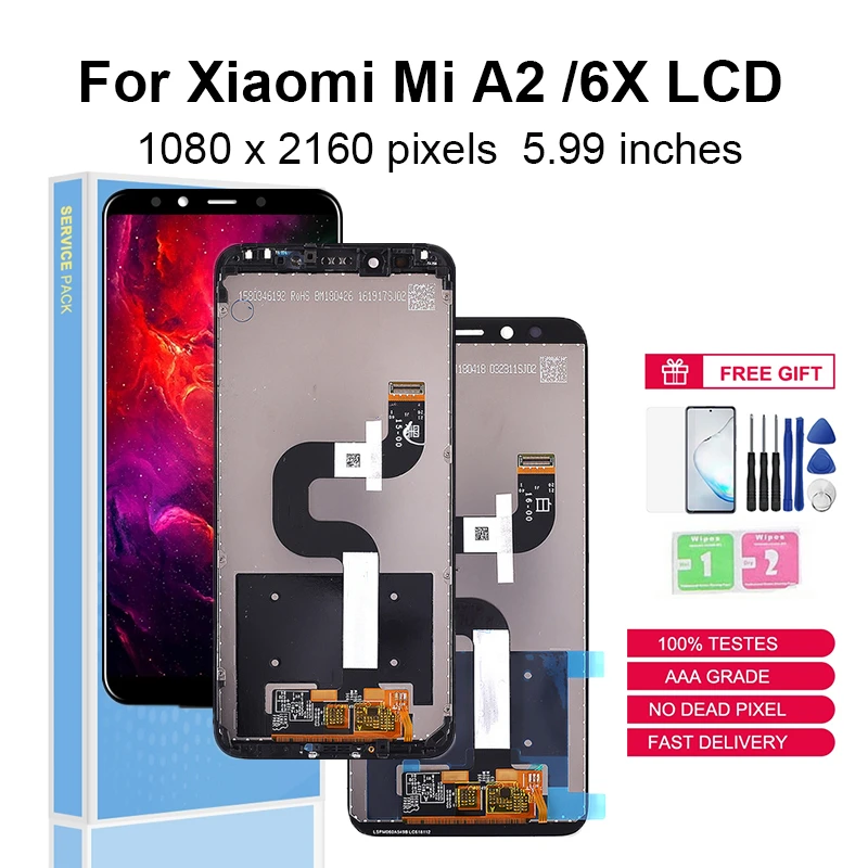 AAA 5.99'' For Xiaomi Mi A2 MIA2 LCD Screen For XIAOMi A2 6X Mi A2 6X LCD Assembly Replacement Repair Spare Parts With Frame
AAA 5.99'' For Xiaomi Mi A2 MIA2 LCD Screen For XIAOMi A2 6X Mi A2 6X LCD Assembly Replacement Repair Spare Parts With Frame