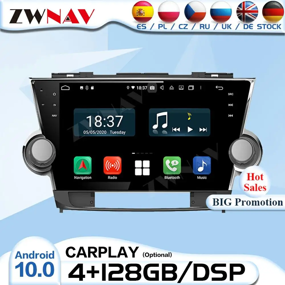 2 Din Carplay Android 10,0 радио приемник для Toyota Highlander 2011 2012 2013 2014 аудио стерео видео плеер Автомобильный GPS головное устройство
2 Din Carplay Android 10,0 радио приемник для Toyota Highlander 2011 2012 2013 2014 аудио стерео видео плеер Автомобильный GPS головное устройство