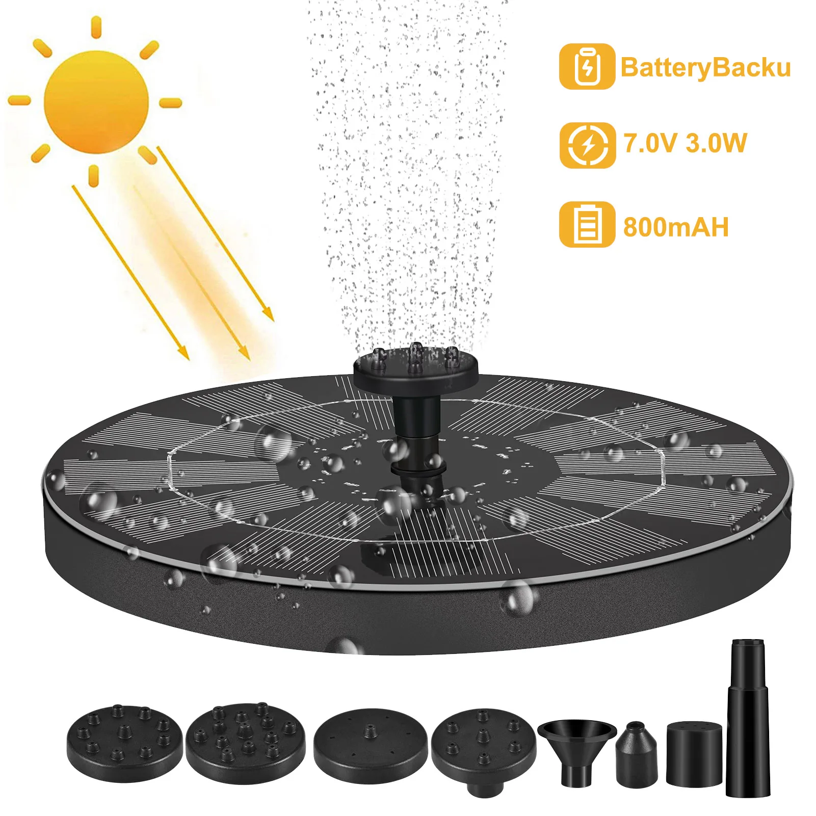 3W Solar Fountain Floating Water Pump Fountain Pool With 7 Nozzles Pond Decoration Solar Panel Powered Fountain Garden Decor
3W Solar Fountain Floating Water Pump Fountain Pool With 7 Nozzles Pond Decoration Solar Panel Powered Fountain Garden Decor