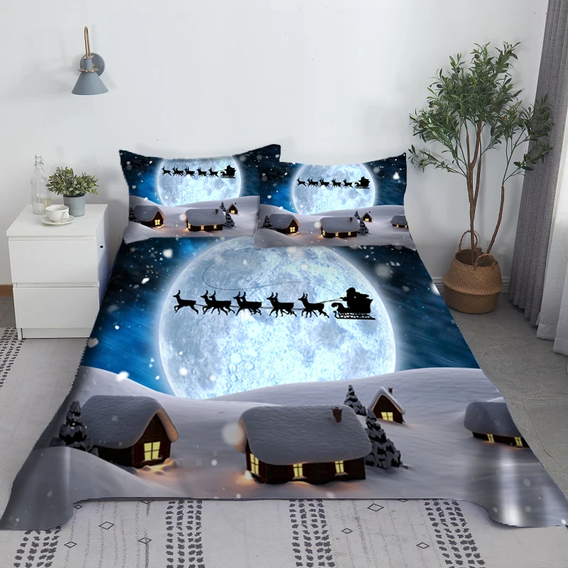 Christmas Snow Sled Bed Sheet Set Digital Printing Snowman Polyester Bed Flat Sheet With Pillowcase Bedding Bed Linen
Christmas Snow Sled Bed Sheet Set Digital Printing Snowman Polyester Bed Flat Sheet With Pillowcase Bedding Bed Linen