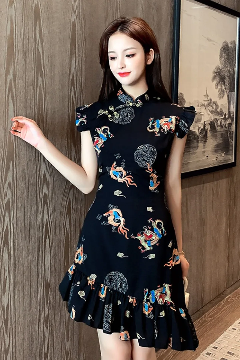 Dresses for Women Summer Girl Summer Modified Small Chinese Style Dress Cut Bone Short Temperament Slimming Dresses
Dresses for Women Summer Girl Summer Modified Small Chinese Style Dress Cut Bone Short Temperament Slimming Dresses