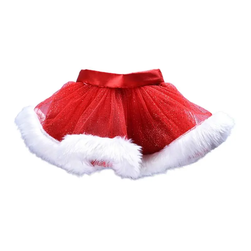 

Kids Girls Net Yarn Sequins Tulle Mini Tutu Skirt Chritmas Theme Princess Skirt U50C