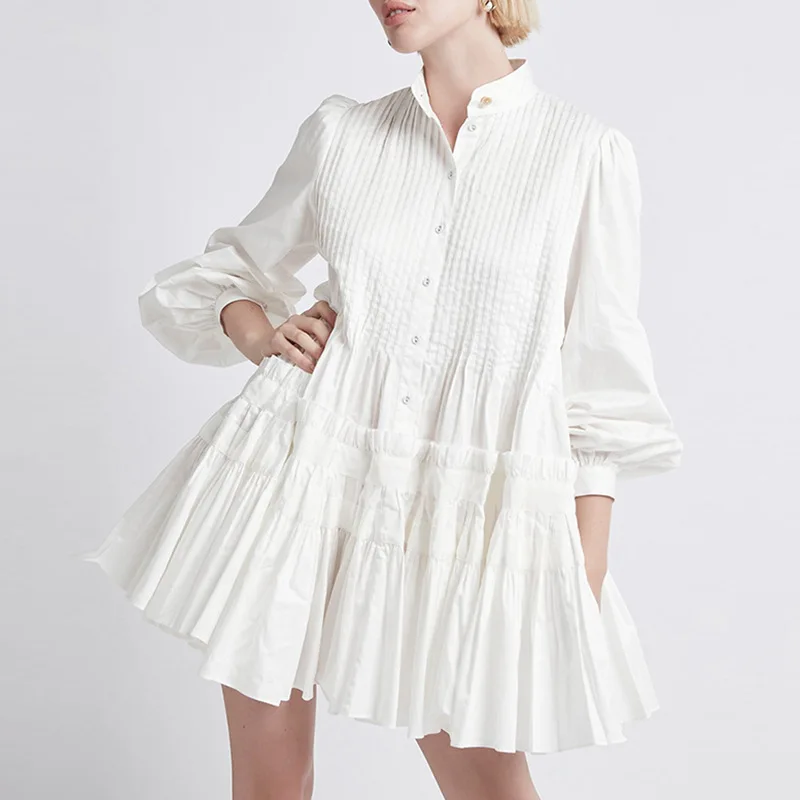 HIGH STREET Newest 2021 Summe Style Small Stand-Up Collar Single-Breasted Loose Waist Solid Color Stitching Large Size Women's
HIGH STREET Newest 2021 Summe Style Small Stand-Up Collar Single-Breasted Loose Waist Solid Color Stitching Large Size Women's