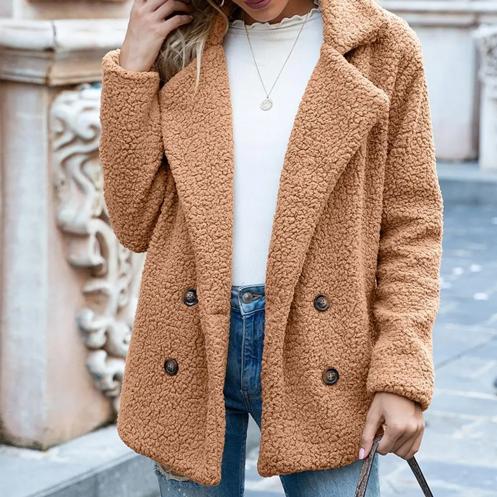 2021 Women Autumn Winter Coat Faux Fleece Long Sleeve Buttons Lapel Coat Open Front Warm Jacket Casual Oversized Elegant Outwear
2021 Women Autumn Winter Coat Faux Fleece Long Sleeve Buttons Lapel Coat Open Front Warm Jacket Casual Oversized Elegant Outwear