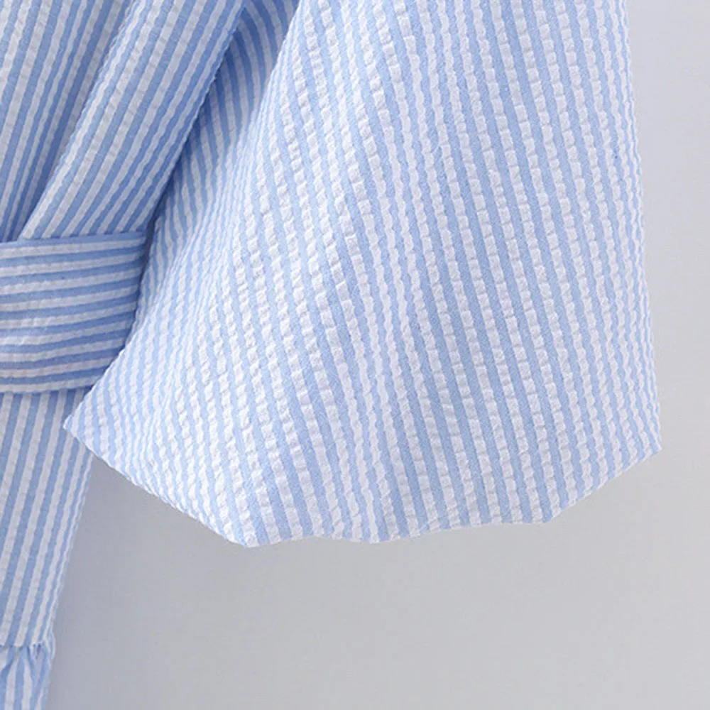 Western Style Women Dress Spring Summer Fashion Loose Casual Temperament Simple Thin V-neck Stripe Lantern Sleeve 2021
Western Style Women Dress Spring Summer Fashion Loose Casual Temperament Simple Thin V-neck Stripe Lantern Sleeve 2021