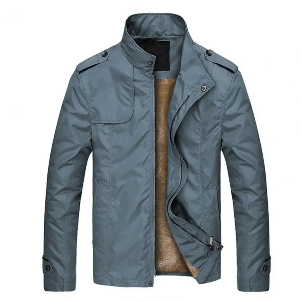Solid Color Two Pockets Men Coat Warm Plush Lining Stand Collar Cardigan Jacket 2021 Autumn Winter Outerwear Top
Solid Color Two Pockets Men Coat Warm Plush Lining Stand Collar Cardigan Jacket 2021 Autumn Winter Outerwear Top