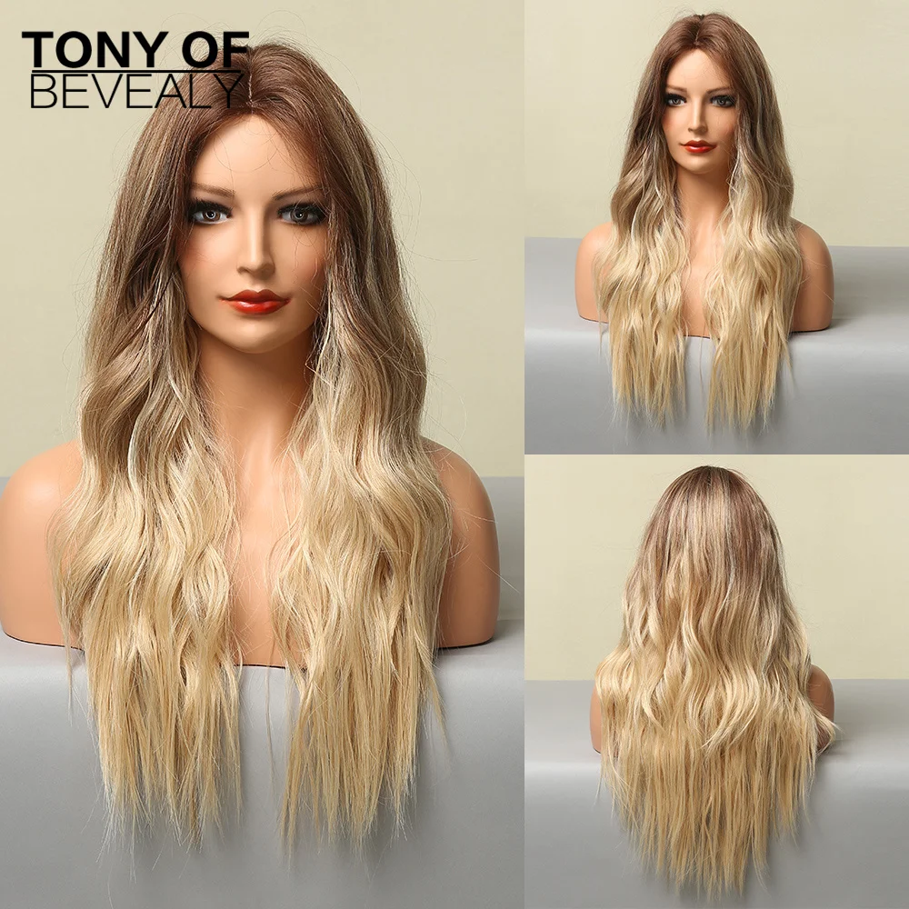 Long Natural Wavy Brown to Blonde Ombre Synthetic Hair Wigs Hairline Part Lace Wigs for Women Cosplay Daily Heat Resistant Wigs 
Long Natural Wavy Brown to Blonde Ombre Synthetic Hair Wigs Hairline Part Lace Wigs for Women Cosplay Daily Heat Resistant Wigs