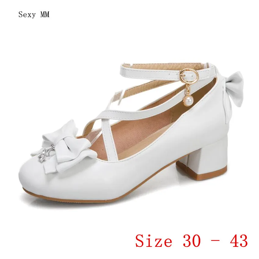 Low High Heel Shoes Women Pumps Mary Janes Shoes Med High Heels Kitten Heels Small Plus Size 30 - 43
Low High Heel Shoes Women Pumps Mary Janes Shoes Med High Heels Kitten Heels Small Plus Size 30 - 43