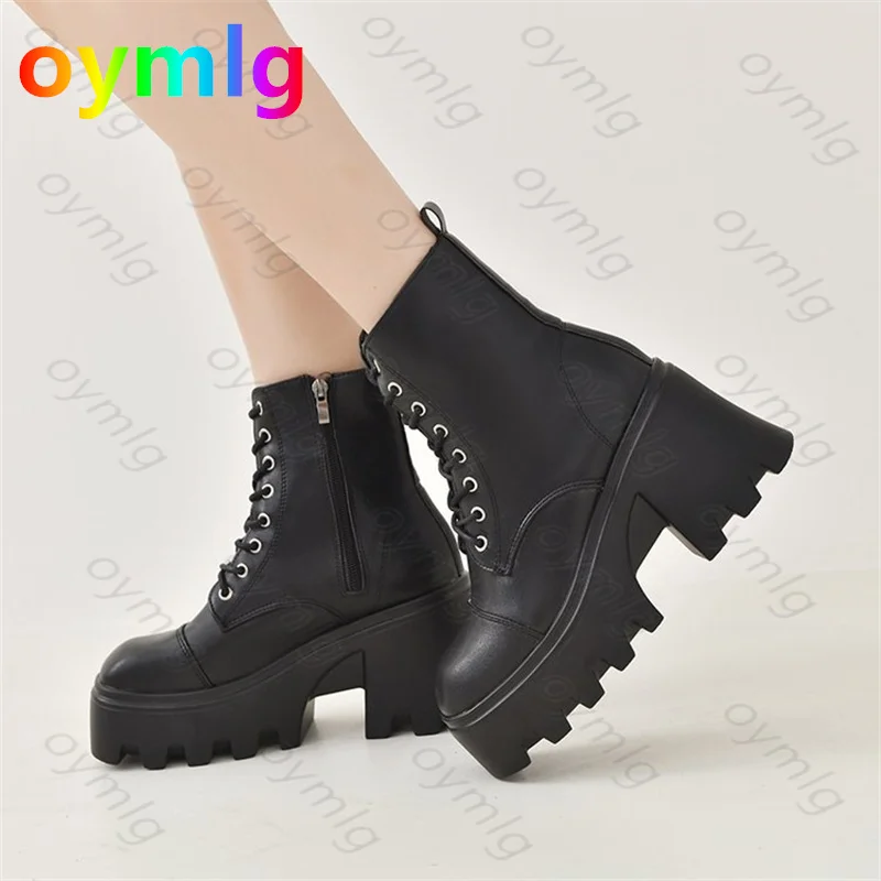 New Ankle boots Women Platform Shoes lace up Pu leater shoes White Black Women Chunky Heels Hot Sale Shoes Woman 
New Ankle boots Women Platform Shoes lace up Pu leater shoes White Black Women Chunky Heels Hot Sale Shoes Woman