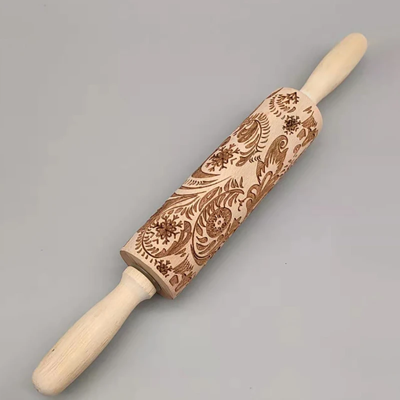 41*5 cm Christmas Embossed Rolling Pin Kitchen Tool Wooden Accessories With Flowers And Snowflakes Pattern Baking Rolling Pin
41*5 cm Christmas Embossed Rolling Pin Kitchen Tool Wooden Accessories With Flowers And Snowflakes Pattern Baking Rolling Pin