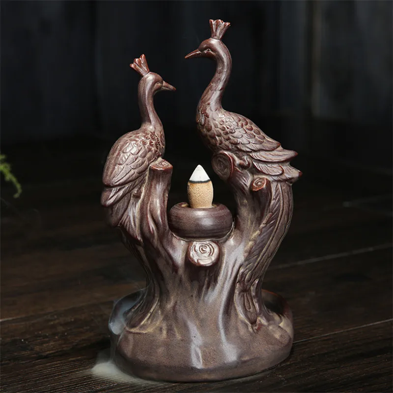 Phoenix Ceramic Incense Burner Backflow Buddha Incense Holder Waterfall Censer Cones Vintage Wierook Houder Home Decor EB5XX
Phoenix Ceramic Incense Burner Backflow Buddha Incense Holder Waterfall Censer Cones Vintage Wierook Houder Home Decor EB5XX