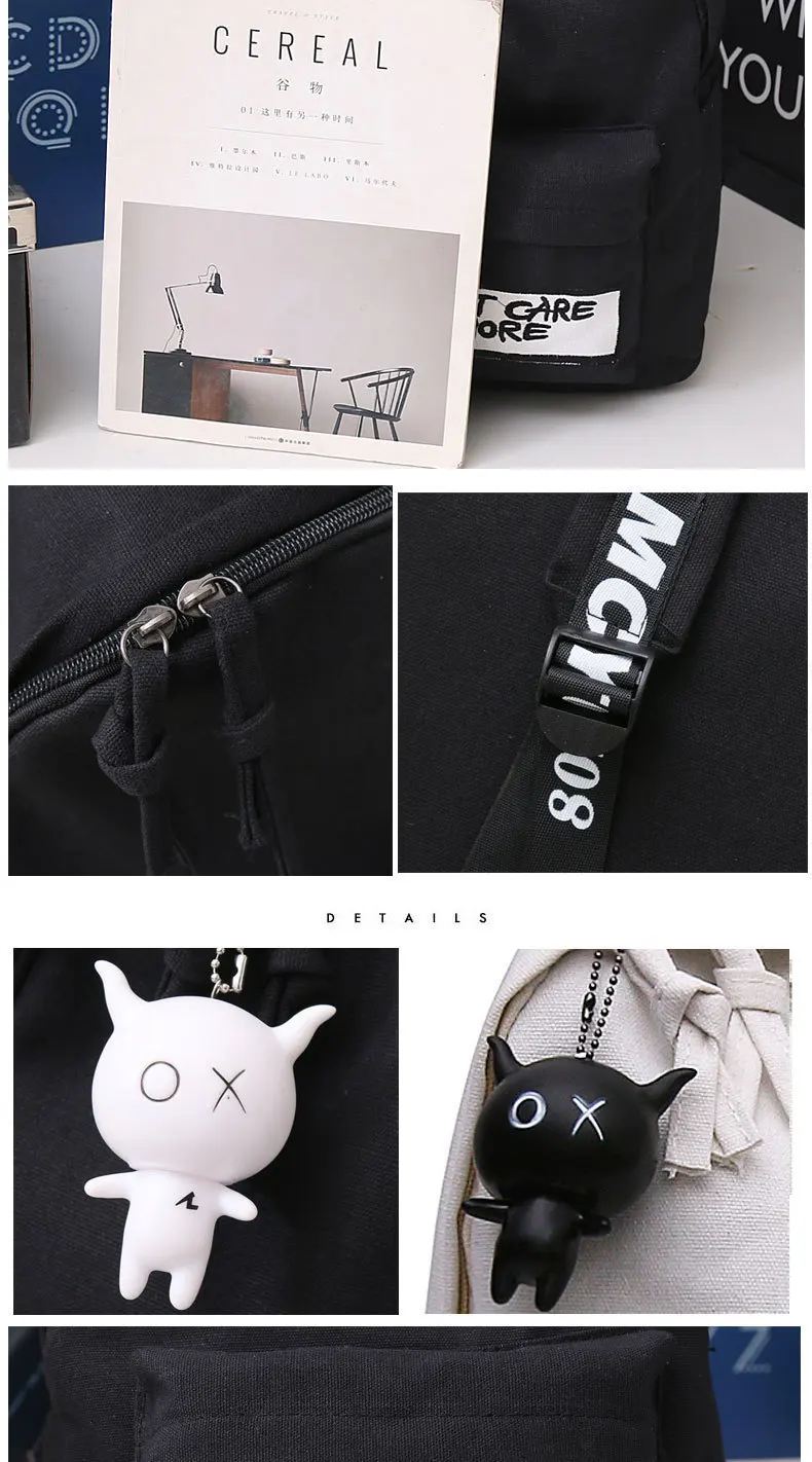 2019 New Backpack Fashion Canvas Women Backpack Doll Pendant Travel Women Shoulder Bag Harajuku Backpack Female Mochila Bagpack
2019 New Backpack Fashion Canvas Women Backpack Doll Pendant Travel Women Shoulder Bag Harajuku Backpack Female Mochila Bagpack
