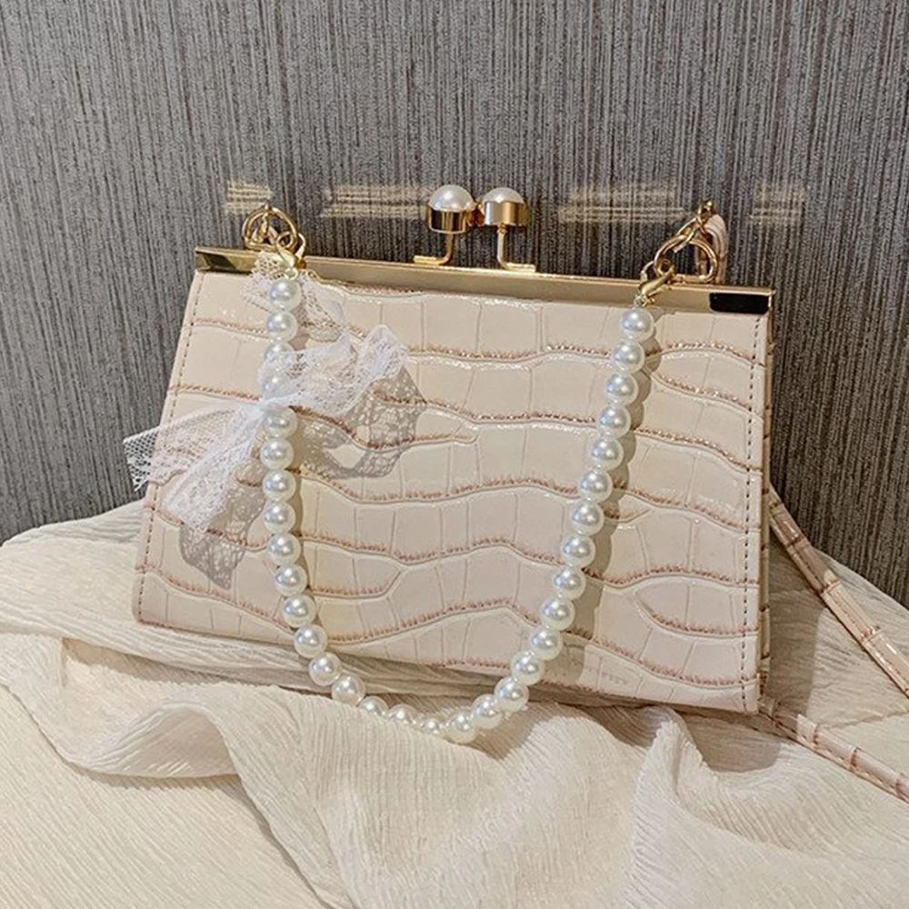 Retro Alligator Pattern Crossbody Bag For Women 2021 Clip Buckle Pearl Chain Bag PU Leather Small Shoulder Bag Square Handbags
Retro Alligator Pattern Crossbody Bag For Women 2021 Clip Buckle Pearl Chain Bag PU Leather Small Shoulder Bag Square Handbags