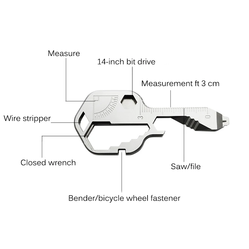 24 In 1 Stainless Steel Mini Multifunctional Screwdriver Key Shape Bottle Opener Slotted Screwdriver Keychain Pocket Repair Tool
24 In 1 Stainless Steel Mini Multifunctional Screwdriver Key Shape Bottle Opener Slotted Screwdriver Keychain Pocket Repair Tool