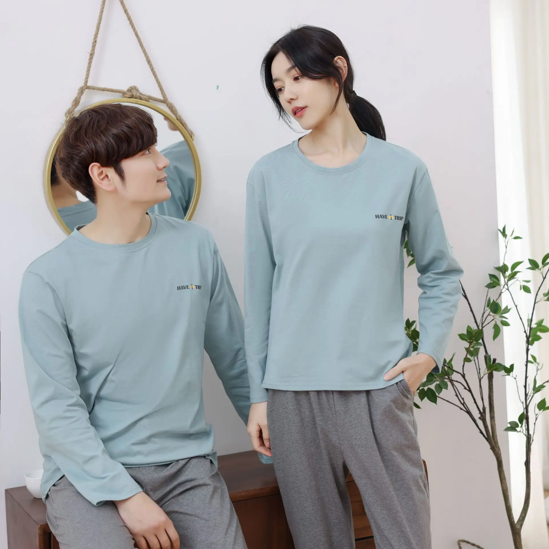 100% cotton couple pajamas sets couple sleepwear for spring and autumn 21-519 
100% cotton couple pajamas sets couple sleepwear for spring and autumn 21-519