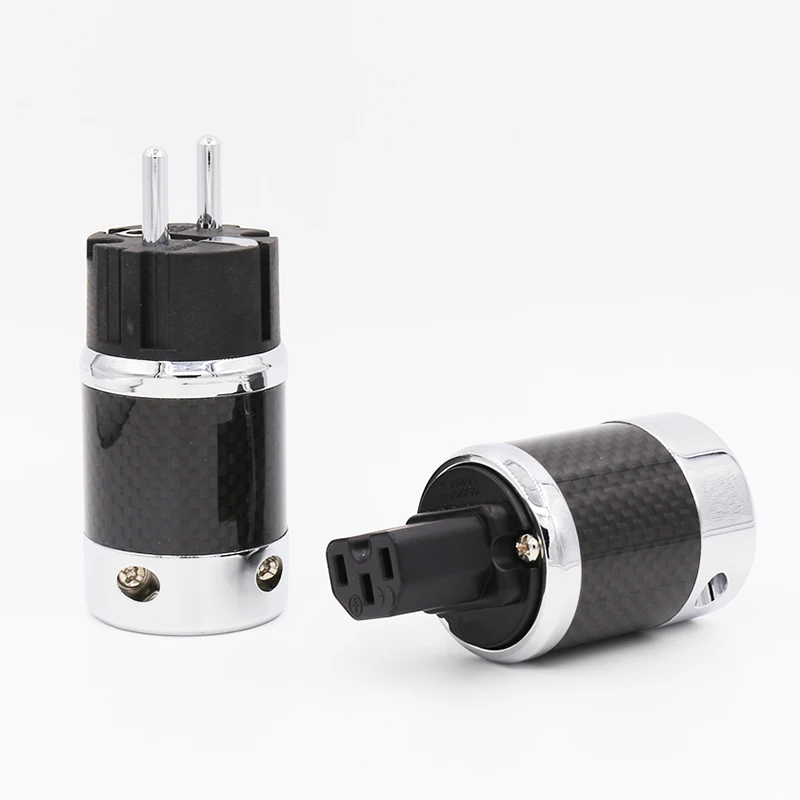 Pair Hi-end Carbon Fiber Rhodium Plated AC Power cable IEC female connector Hifi 2 pins EU EUR schuko power Plug socket
Pair Hi-end Carbon Fiber Rhodium Plated AC Power cable IEC female connector Hifi 2 pins EU EUR schuko power Plug socket