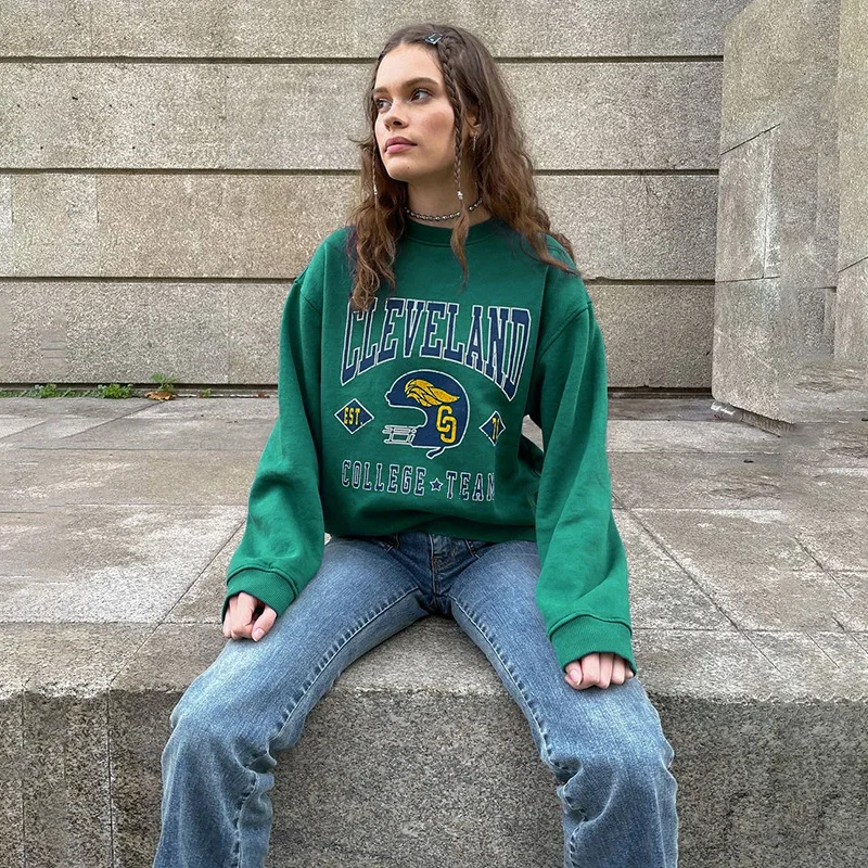 2021 New Women's Casual Style Letter Printed Sweatshirt Solid Color Fashion Sweatshirt Round Neck Loose Vintage Sweatshirt
2021 New Women's Casual Style Letter Printed Sweatshirt Solid Color Fashion Sweatshirt Round Neck Loose Vintage Sweatshirt