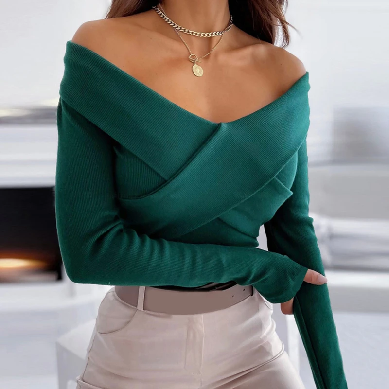 Sexy Off Shoulder Long Sleeve Body T Shirt Women 2021 Spring Black White Elasticity Slim Woman Tops Tshirt T-shirt
Sexy Off Shoulder Long Sleeve Body T Shirt Women 2021 Spring Black White Elasticity Slim Woman Tops Tshirt T-shirt