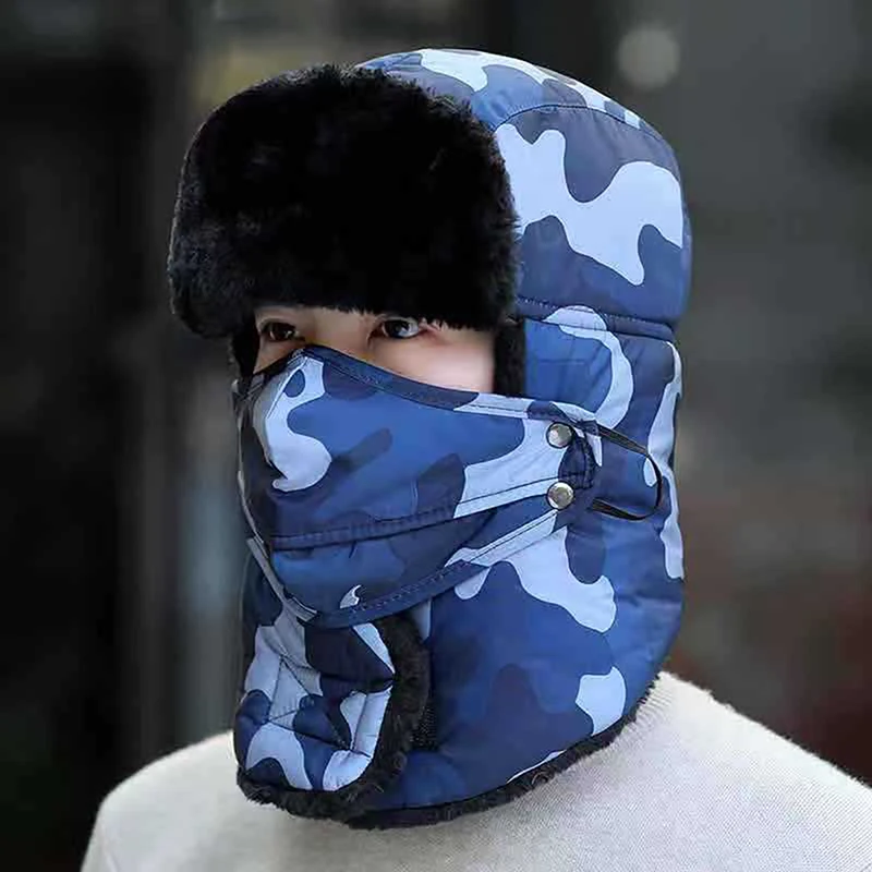 Unisex Camouflage Bomber Hat Russia Caps Waterproof Warm Faux Fur Earflap Winter Snow Skiing Hats Fashion New Casual 2021
Unisex Camouflage Bomber Hat Russia Caps Waterproof Warm Faux Fur Earflap Winter Snow Skiing Hats Fashion New Casual 2021