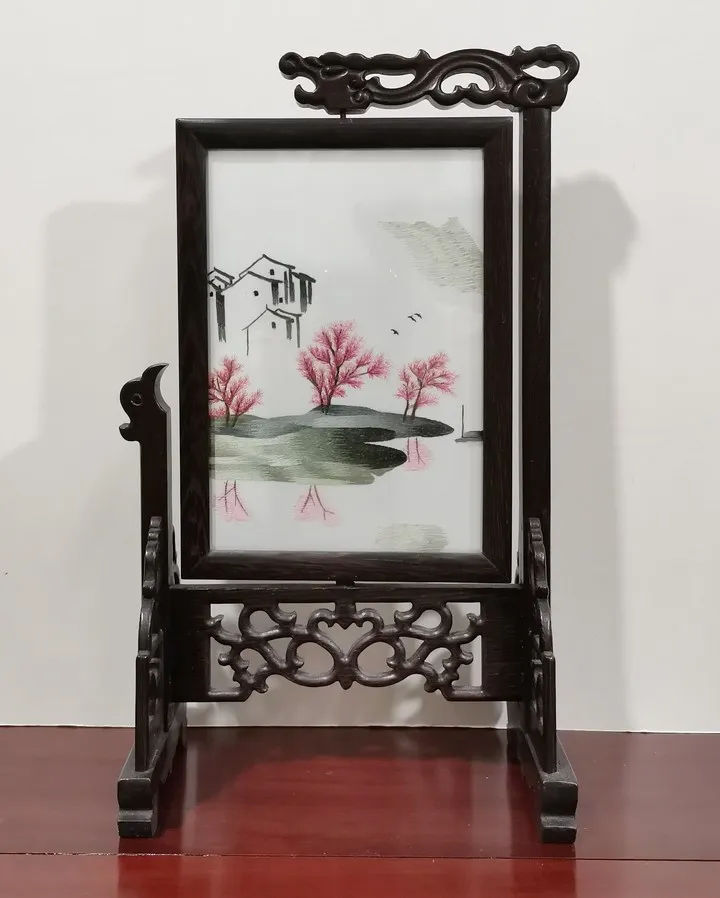 Free DHL Chinese Living Room Table Ornaments Home Decor Ethnic Hand Embroidery Decoration Wenge Frame High End Wedding Gifts
Free DHL Chinese Living Room Table Ornaments Home Decor Ethnic Hand Embroidery Decoration Wenge Frame High End Wedding Gifts