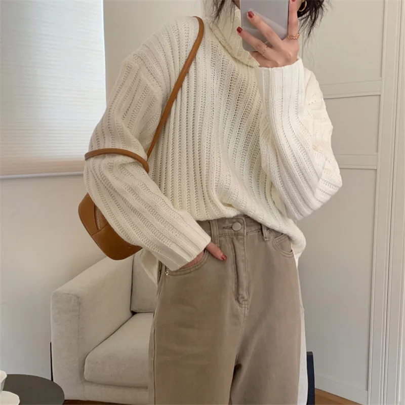 HziriP 2021 New Autumn Winter OL Minimalist Turtleneck Sweater Women Tops Vintage Elegant Solid Long Sleeve Knitted Sweaters
HziriP 2021 New Autumn Winter OL Minimalist Turtleneck Sweater Women Tops Vintage Elegant Solid Long Sleeve Knitted Sweaters