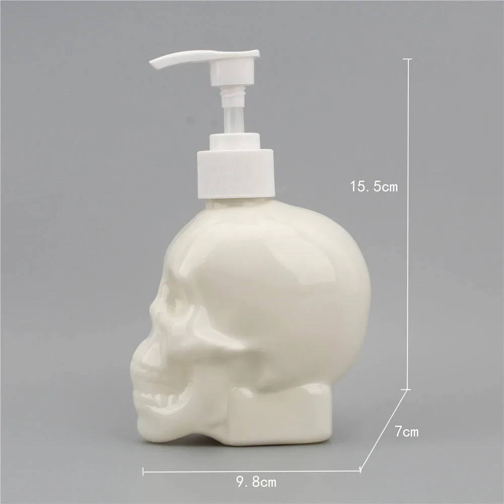 Creative Skull Bathroom Liquid Soap Dispenser 350ml Hand Soap Transparent Bottle Shower Gel Shampoo Fillable Bottle
