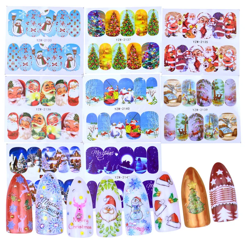 

1pcs Winter Snowflake Full Wraps Nail Art Water Transfer Stickers Christmas Style Manicure Decal DIY Decorations