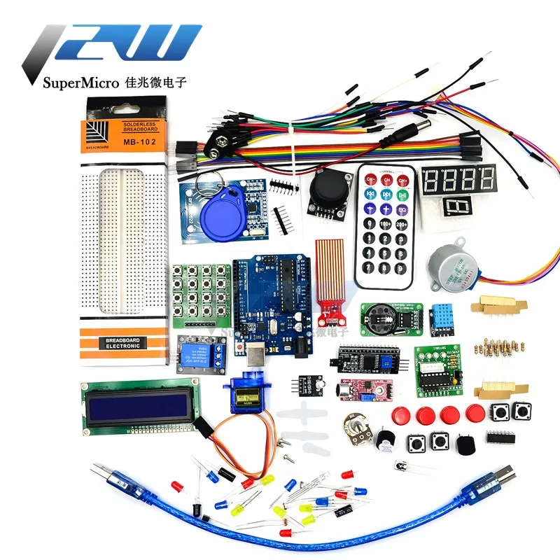 

1 Set U N O R3 Development Board RFID Upgraded Starter Learning Kit Stepper Motor Learning Kit,1602 LCD kit for Arduino U N O R3