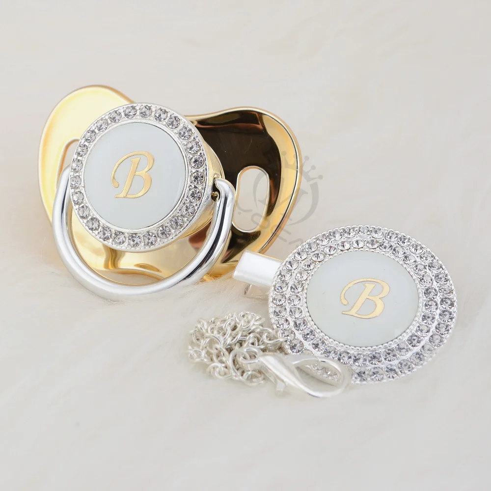MIYOCAR bling name Initials letter B unique bling pacifier and pacifier clip BPA free dummy bling unique design LB-1
MIYOCAR bling name Initials letter B unique bling pacifier and pacifier clip BPA free dummy bling unique design LB-1