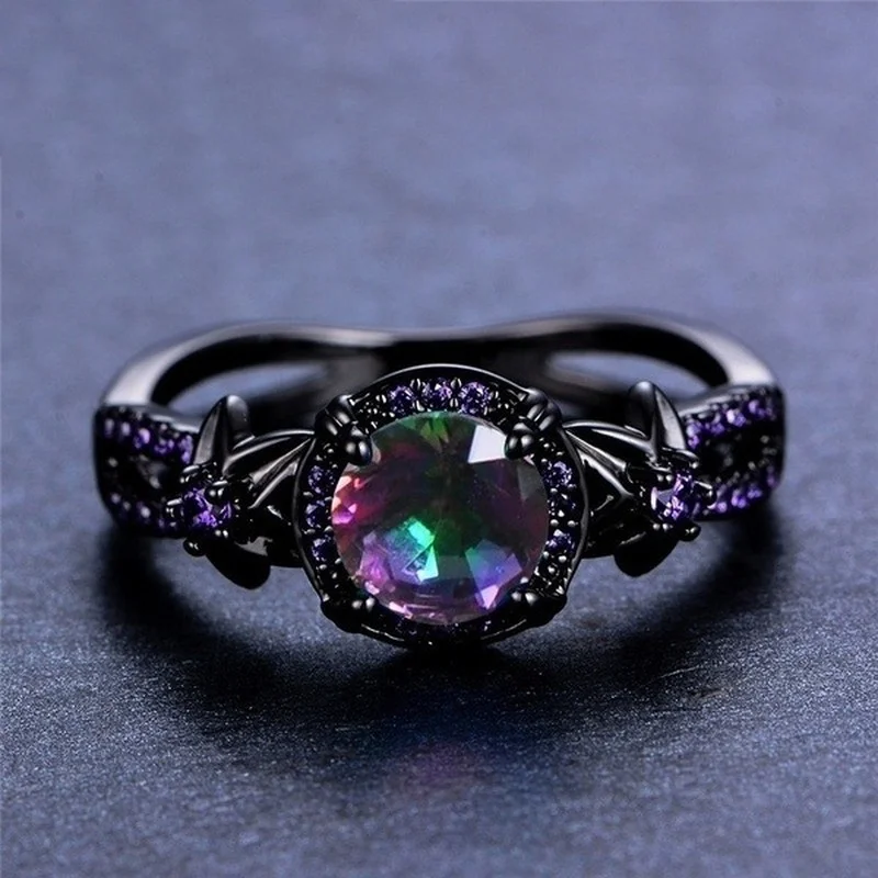 Bamas Mystic Rainbow Fire Topaz Flower Ring Purple Amethyst Black Gold Jewelry Size 6-10
Bamas Mystic Rainbow Fire Topaz Flower Ring Purple Amethyst Black Gold Jewelry Size 6-10