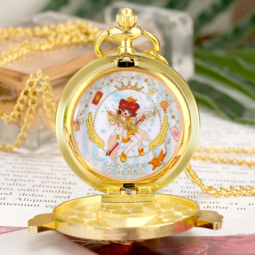Роскошные карманные часы Cardcaptor Sakura Key для девочек практичные кварцевые для женщин практичные карманные часы с золотой цепочкой и подвеской 
Роскошные карманные часы Cardcaptor Sakura Key для девочек практичные кварцевые для женщин практичные карманные часы с золотой цепочкой и подвеской