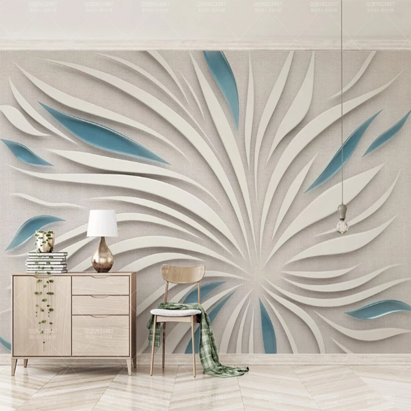 

Wallpaper For Bedroom Walls 3d Abstract Petal Wall Mural Glass Cloth Mosaic Stereo Embossed Wallpapers