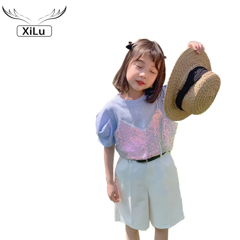 2021 Summer New Girls Puff Sleeve Fake Two-piece Blouse and Suit Pants Suit To Send Belt Kids Clothes Girls Baby Girl Clothes
2021 Summer New Girls Puff Sleeve Fake Two-piece Blouse and Suit Pants Suit To Send Belt Kids Clothes Girls Baby Girl Clothes