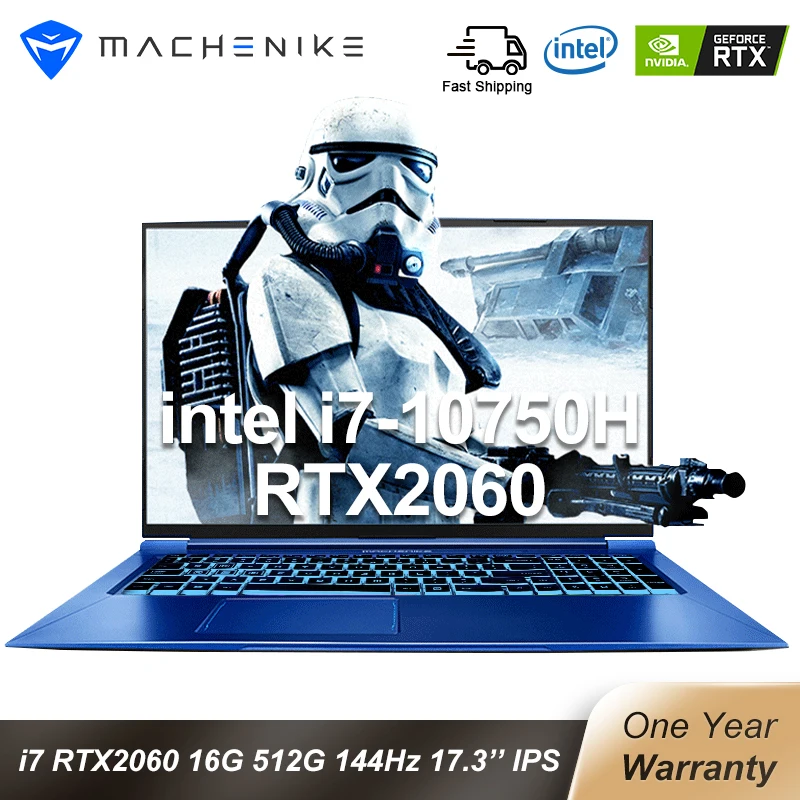 

Игровой ноутбук Machenike F117-FPD, RTX 2060, игровой ноутбук i7 10750H Intel 144 Гц, ноутбуки 16 ГБ, 512SSD 1T 17,3 "NTSC IPS i7, компьютер, ПК
