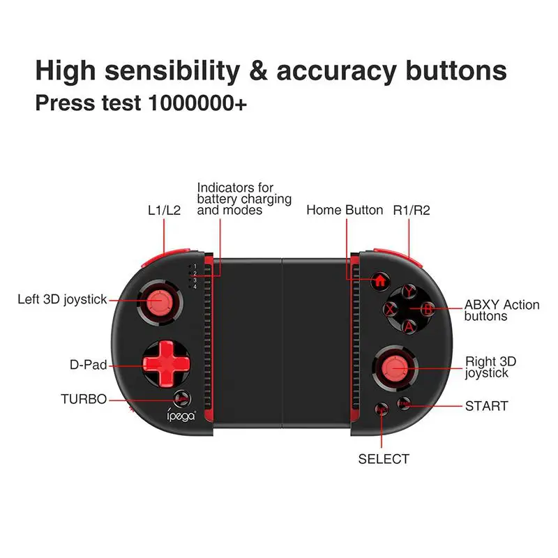 Bluetooth Android Gamepad Wireless Game Controller Gamepad PC Joypad Extendable Joystick For Tablet PC Smartphone
Bluetooth Android Gamepad Wireless Game Controller Gamepad PC Joypad Extendable Joystick For Tablet PC Smartphone