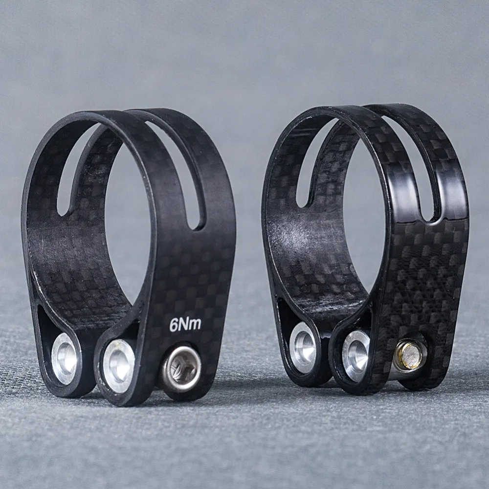 SuperLight 14g Full Carbon Bicycle Seatpost Clamp 34.9mm & 31.8mm MTB Road Bike Seatpost Clamps For 31.6 / 27.2mm Seatpost Parts
SuperLight 14g Full Carbon Bicycle Seatpost Clamp 34.9mm & 31.8mm MTB Road Bike Seatpost Clamps For 31.6 / 27.2mm Seatpost Parts