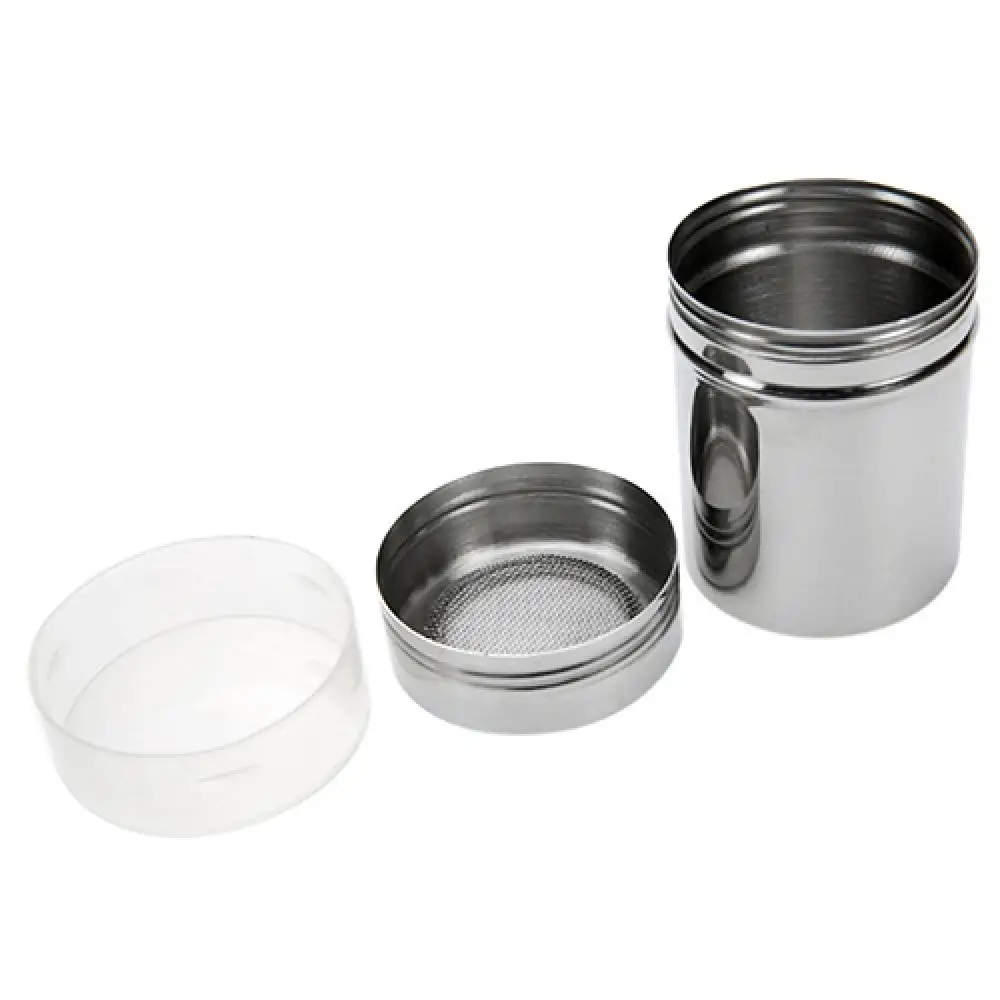 Stainless Steel Chocolate Shaker Flour Powder Icing Sugar Coffee Sifter + Lid Sprinkle fine mesh box Coffee powder storage tank 
Stainless Steel Chocolate Shaker Flour Powder Icing Sugar Coffee Sifter + Lid Sprinkle fine mesh box Coffee powder storage tank