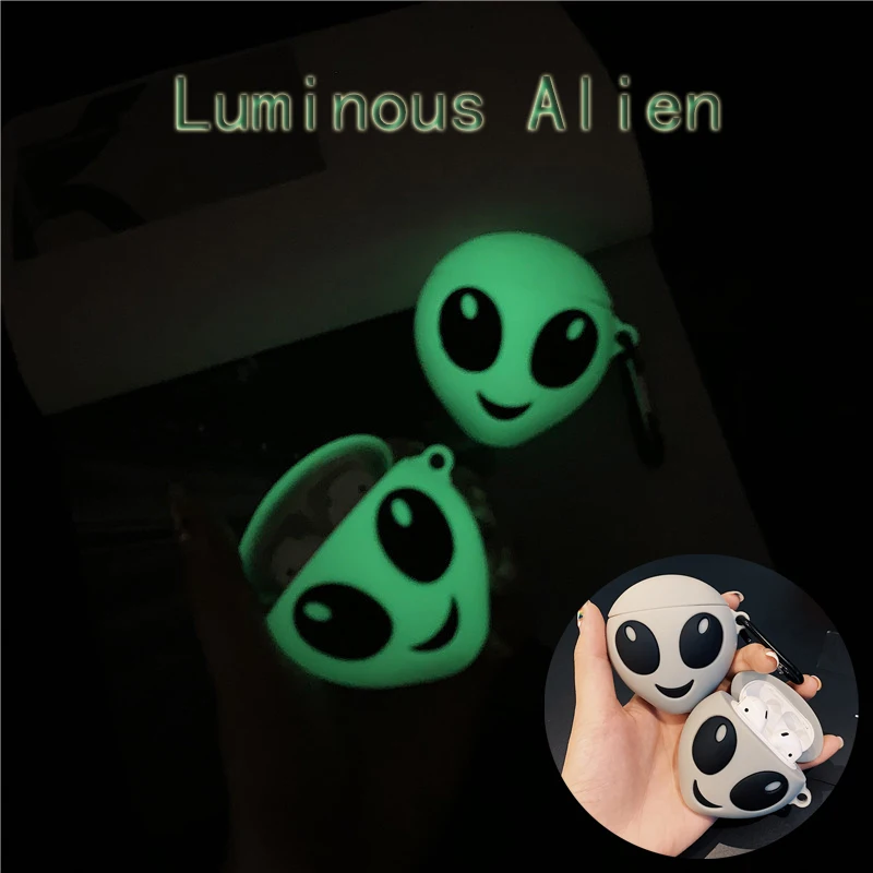 For AirPods 2 Case 3D Luminous Alien Cute Cartoon Soft Silicone Wireless Earphone Cases For Apple Airpod 1 Case Cover Funda
For AirPods 2 Case 3D Luminous Alien Cute Cartoon Soft Silicone Wireless Earphone Cases For Apple Airpod 1 Case Cover Funda